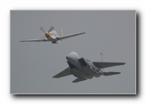 TF-51D Mustang, The Fighter Collection<br>F-15E Strike Eagle, 494th FS, USAF